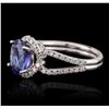 Image 2 : 18KT White Gold 1.93ct Tanzanite and Diamond Ring