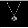 Image 1 : 14KT White Gold 32.34ctw Sapphire & Diamond Pendant with Chain