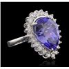 Image 2 : 14KT White Gold GIA Certified 13.39ct Tanzanite and Diamond Ring