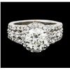 Image 1 : 14KT White Gold EGL Certified 4.02ctw Diamond Ring