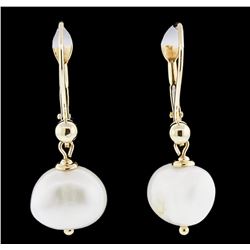 14KT Yellow Gold Pearl Earrings