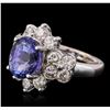 Image 2 : 14KT White Gold 4.14ct Tanzanite and Diamond Ring