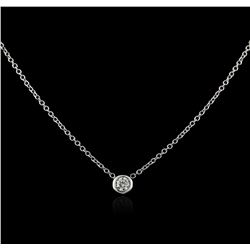 14KT White Gold 0.09ct Diamond Solitaire Necklace