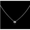 Image 1 : 14KT White Gold 0.09ct Diamond Solitaire Necklace
