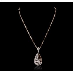 14KT Two-Tone Gold 1.14ctw Diamond Pendant With Chain