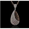 Image 2 : 14KT Two-Tone Gold 1.14ctw Diamond Pendant With Chain