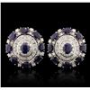 Image 1 : 14KT White Gold 19.90ct Sapphire and Diamond Earrings