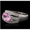 Image 2 : 14KT White Gold 3.79ct Pink Topaz and Diamond Ring