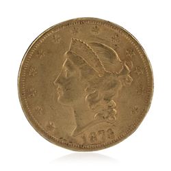 1873 Open 3 AU $20 Double Eagle Liberty Head Gold Coin