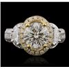 Image 2 : 14KT Two-Tone Gold 3.62ctw Diamond Ring