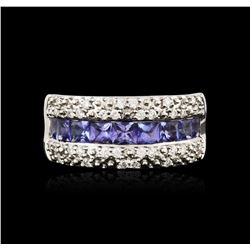 14KT White Gold 1.53ctw Tanzanite and Diamond Ring