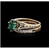 Image 2 : 14KT Yellow Gold 1.00ct Emerald and Diamond Ring