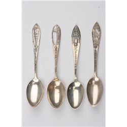 Vintage Lot of 4 Sterling Silver Souvenir Spoons