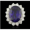 Image 1 : 14KT White Gold 23.16ct Tanzanite and Diamond Ring