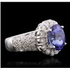 Image 2 : 14KT White Gold 3.94ct Tanzanite and Diamond Ring