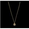 Image 2 : 18KT Yellow Gold 0.16ctw Diamond Pendant With Chain