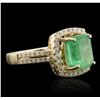 Image 2 : 14KT Yellow Gold 3.42ct Emerald and Diamond Ring