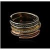 Image 1 : 14KT Tri Color Gold 0.50ctw Diamond Stacked Ring