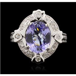 14KT White Gold 2.69ct Tanzanite and Diamond Ring