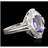 Image 2 : 14KT White Gold 2.69ct Tanzanite and Diamond Ring
