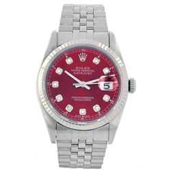 Gents Rolex Stainless Steel Diamond DateJust Wristwatch