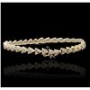 Image 2 : 14KT Yellow Gold 2.89ctw Diamond Tennis Bracelet