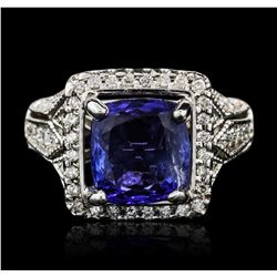 14KT White Gold 5.12ct Tanzanite and Diamond Ring