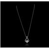 Image 4 : 14KT White Gold 1.10ct Sapphire and Diamond Pendant With Chain