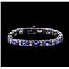 Image 1 : 14KT White Gold 19.50ctw Tanzanite and Diamond Bracelet