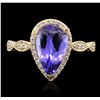 Image 1 : 14KT Yellow Gold 2.22ct Tanzanite and Diamond Ring