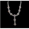 Image 2 : 14KT White Gold 7.74ctw Multicolor Sapphire and Diamond Necklace