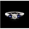 Image 1 : 14KT White Gold 0.50ct Diamond and Sapphire Ring