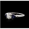 Image 2 : 14KT White Gold 0.50ct Diamond and Sapphire Ring