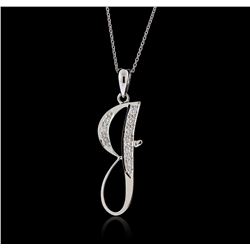 18KT White Gold 0.08ctw Diamond Pendant with Chain