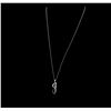 Image 2 : 18KT White Gold 0.08ctw Diamond Pendant with Chain