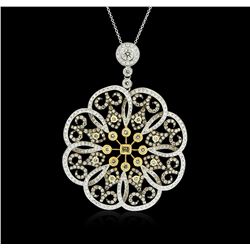 18KT White and Yellow Gold 5.79ctw Diamond Pendant With Chain