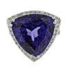 Image 1 : 14KT White Gold GIA Certified 22.37ct Tanzanite and Diamond Ring