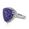 Image 2 : 14KT White Gold GIA Certified 22.37ct Tanzanite and Diamond Ring