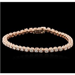 14KT Rose Gold 2.57ctw Diamond Tennis Bracelet