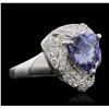 Image 2 : 14KT White Gold 5.22ct Tanzanite and Diamond Ring