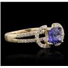 Image 2 : 14KT Yellow Gold 1.41ct Tanzanite and Diamond Ring