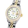 Image 1 : Ladies Rolex Two-Tone Diamond and Emerald DateJust Wristwatch