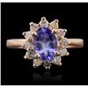Image 1 : 14KT Rose Gold 1.06ct Tanzanite and Diamond Ring