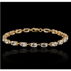 10KT Yellow Gold 5.00ctw Aquamarine Bracelet