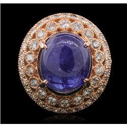 14KT Rose Gold 9.72ct Tanzanite and Diamond Ring