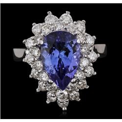 14KT White Gold 3.65ct Tanzanite and Diamond Ring