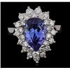 Image 1 : 14KT White Gold 3.65ct Tanzanite and Diamond Ring