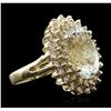 Image 2 : 14KT Yellow Gold 6.11ct Aquamarine and Diamond Ring
