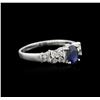 Image 2 : 14KT White Gold 0.90ct Sapphire and Diamond Ring