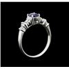 Image 3 : 14KT White Gold 0.90ct Sapphire and Diamond Ring